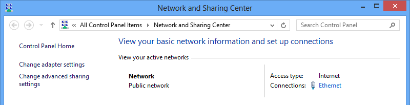 Network and Sharing Center